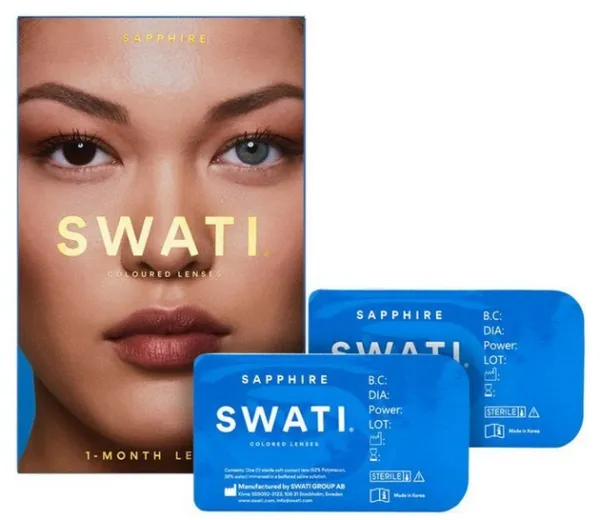 SWATI - Värilliset piilolinssit 1 kuukausi Sapphire
